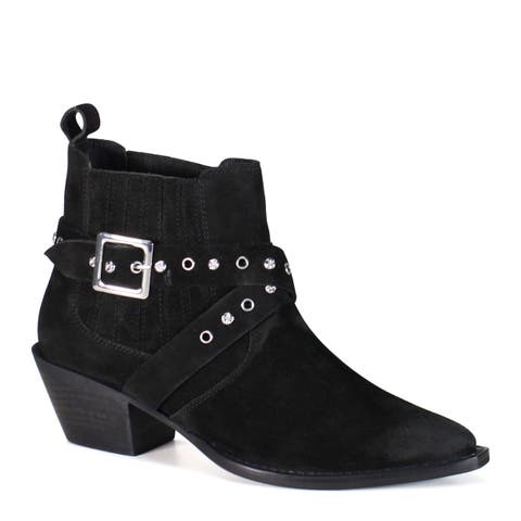 FUNKY TUNE Suede Studded Ankle Bootie