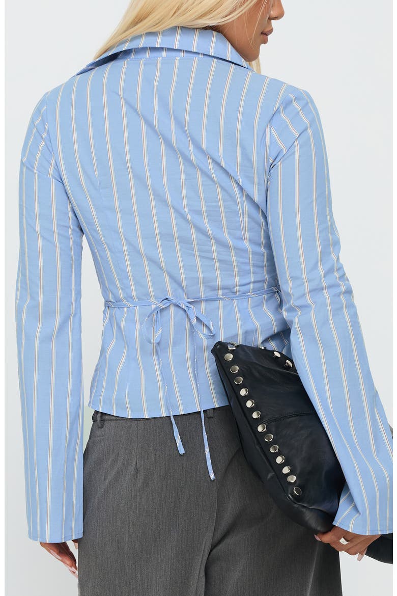 Ameliah Twist Crop Shirt, Alternate, color, BLUE STRIPE