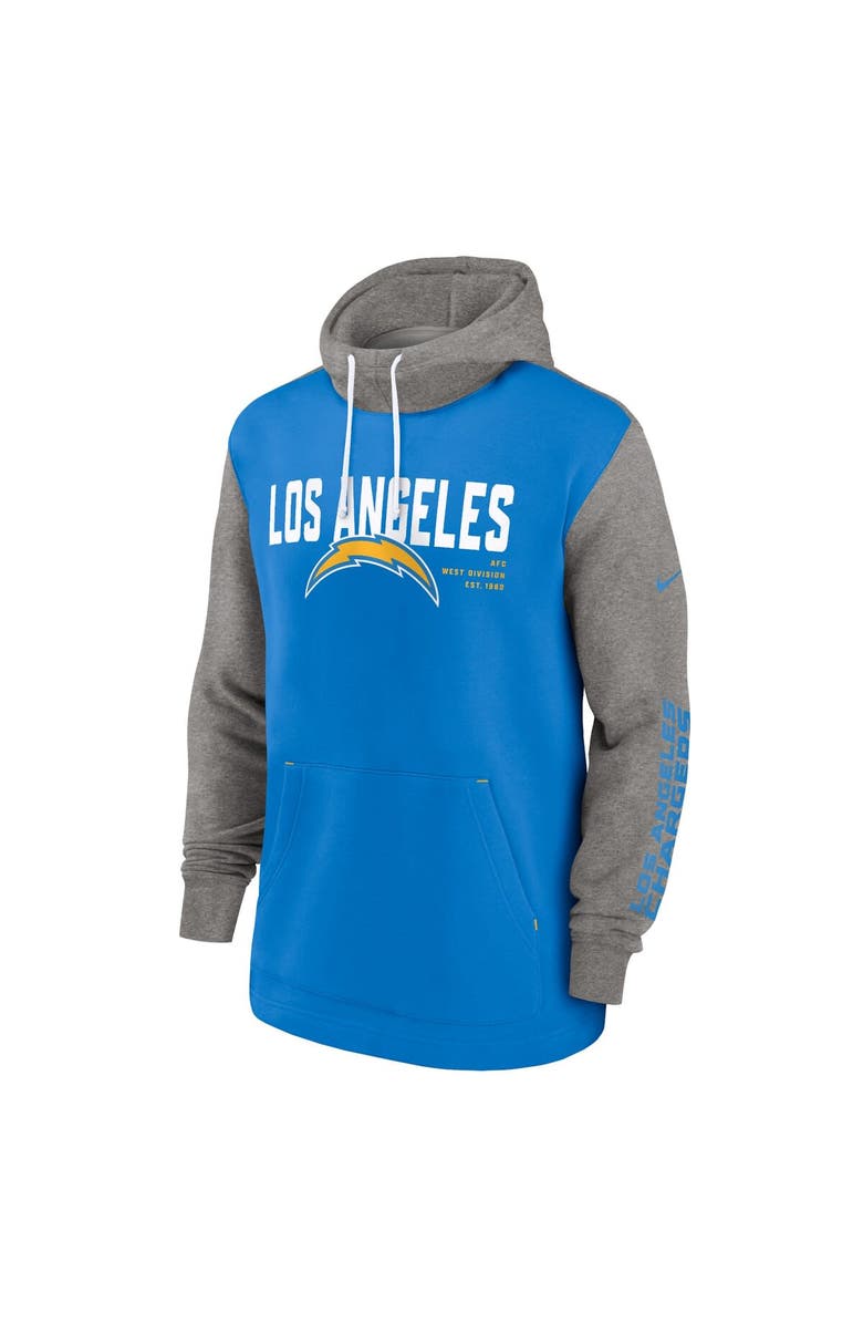 Nike Men's Nike Powder Blue Los Angeles Chargers Fashion Color Block Pullover Hoodie, Alternate, color, Powder Blue