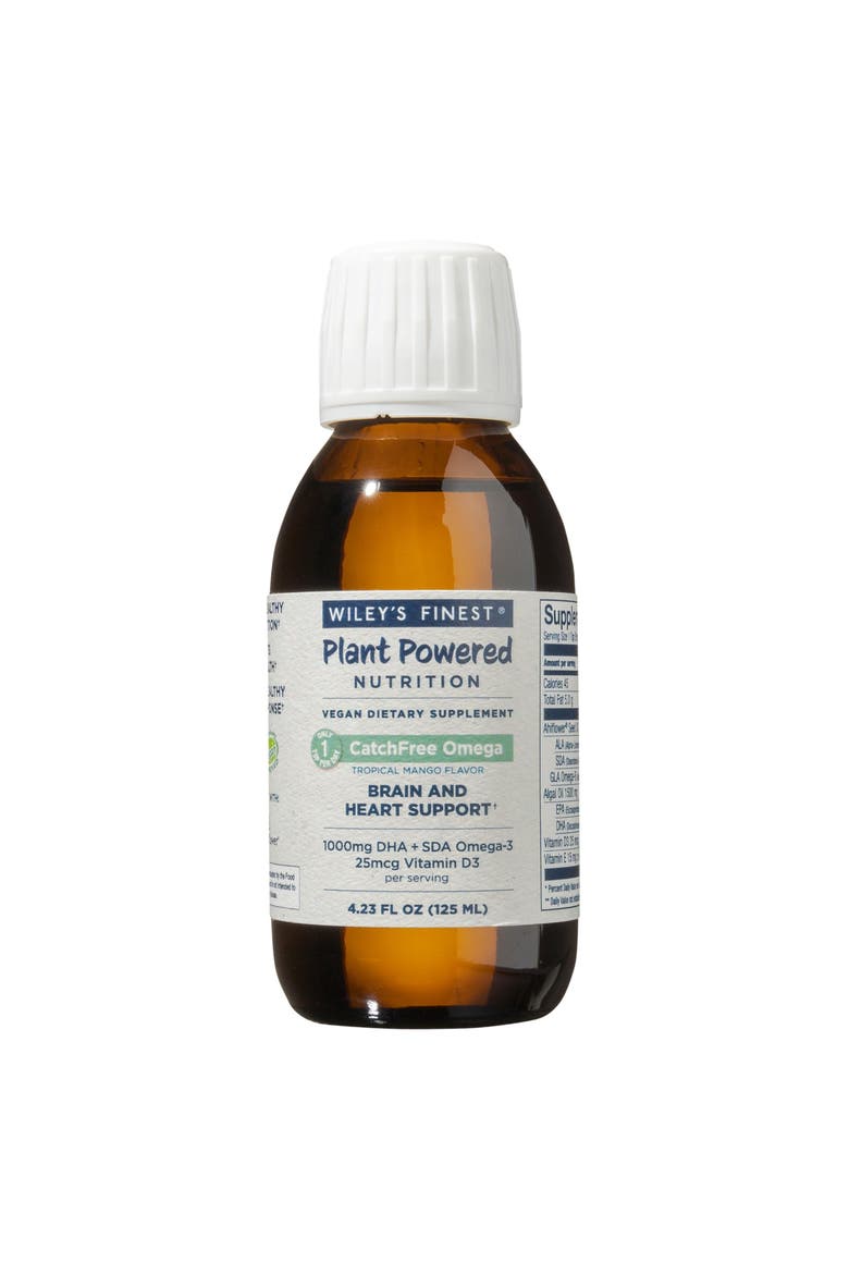 Catchfree Omega - Vegan, Non-Gmo Fish Oil Alternative - Full Spectrum Omega-3 Liquid Supplement With Organic Plant-Based Algae Oil - Tropical Mango Flavor - 4.23 Oz, Main, color, None
