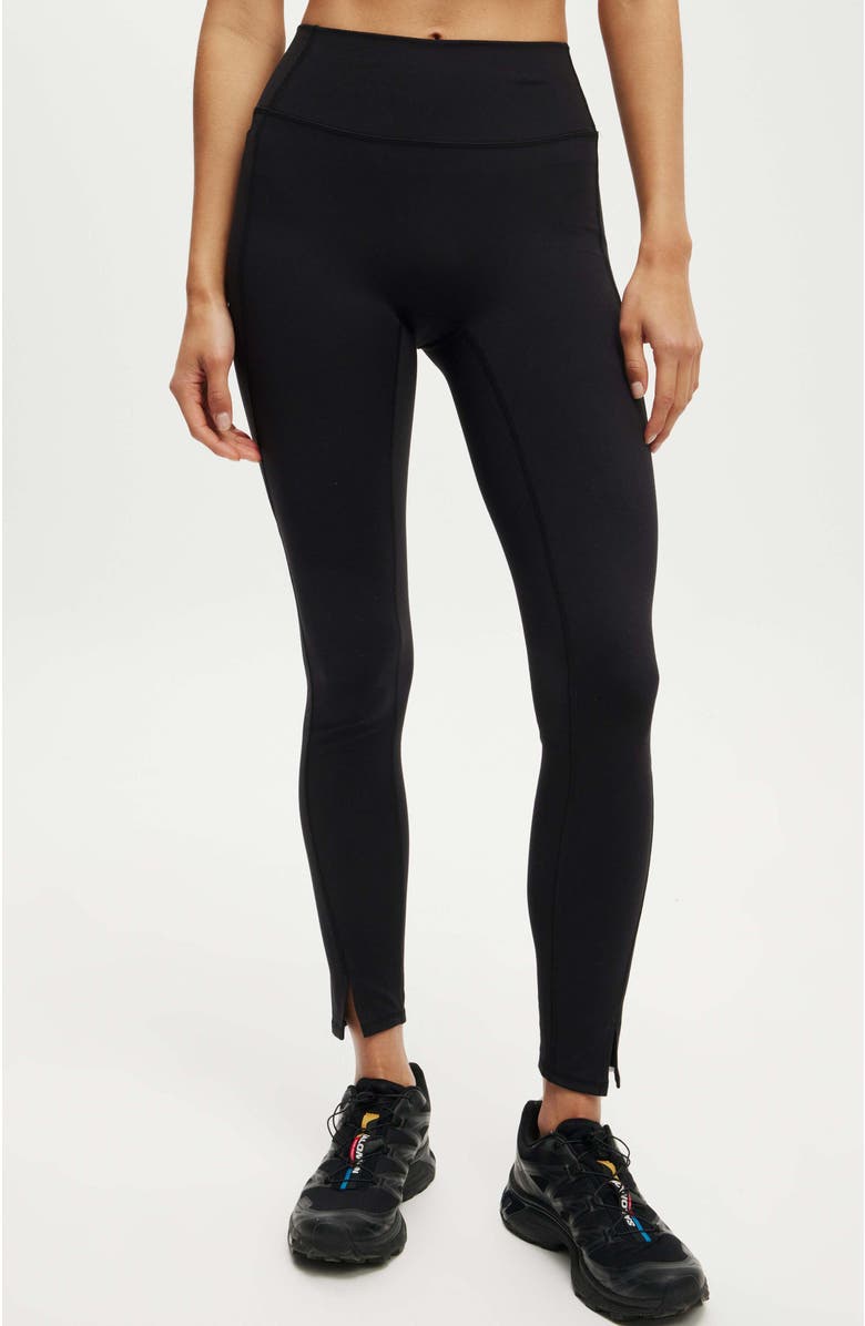 COTTON ON BODY Women's Active Ultra Soft Side Pocket Full Length Tight, Main, color, Black