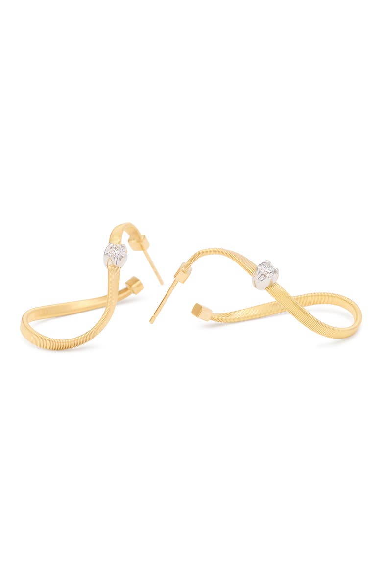 Marrakech Diamond Coil Hoop Earrings, Alternate, color, 18K YELLOW/WHITE GOLD