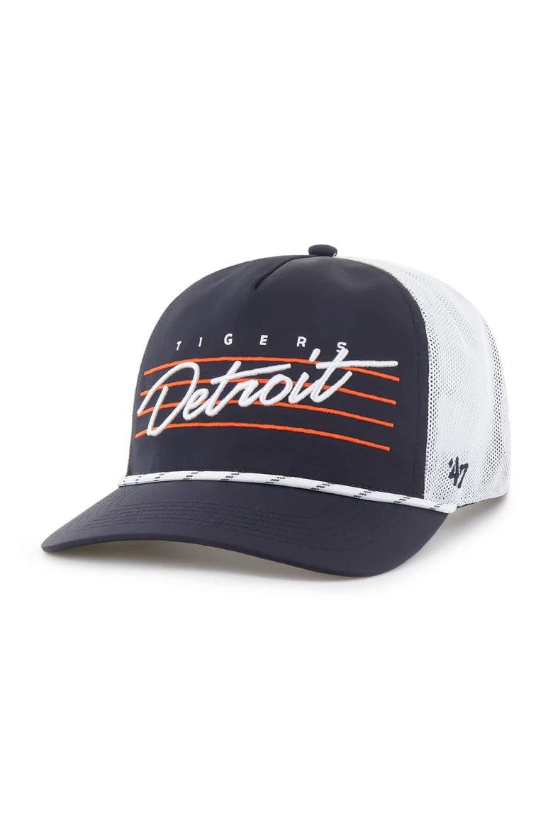 Men's '47 Navy Detroit Tigers Brrr Downburst Mesh Hitch Adjustable Hat, Main, color, Navy