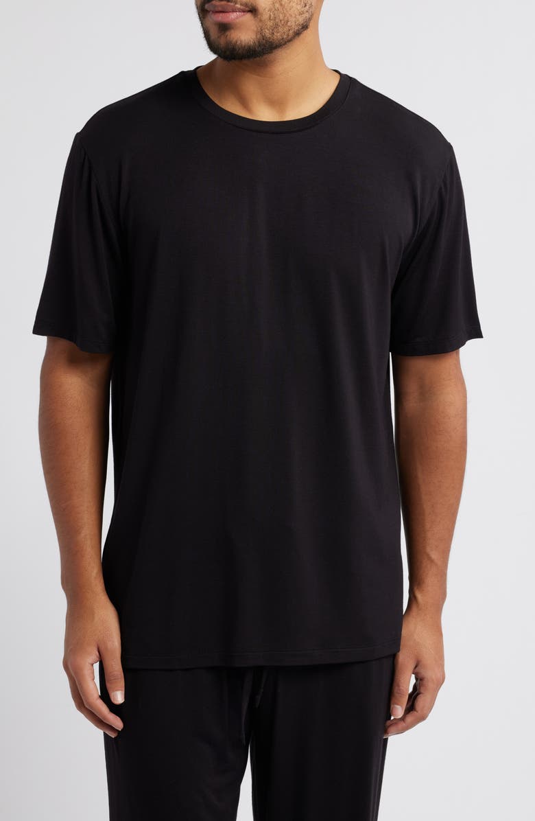 Nordstrom Moonlight Eco Stretch Modal Pajama T-Shirt, Main, color, Black
