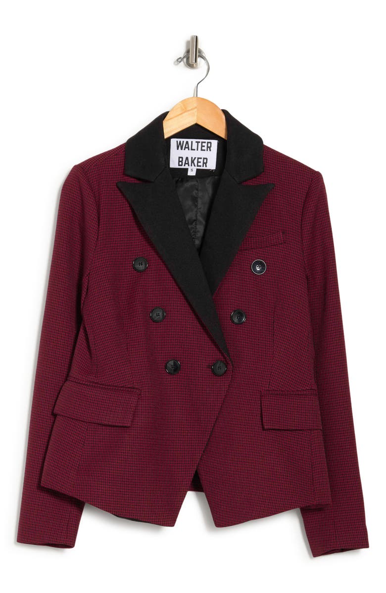 Walter Baker Phelps Houndstooth Double Breasted Blazer Jacket, Alternate, color,