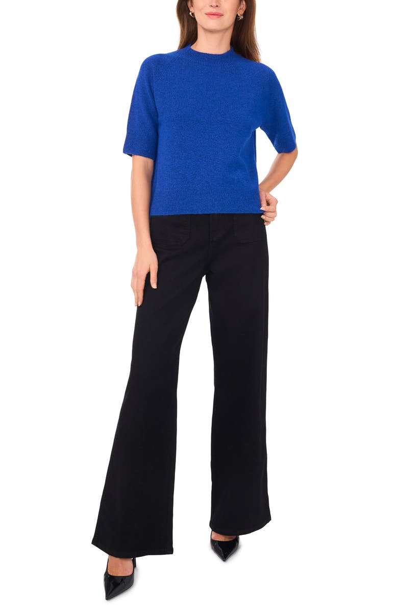 Vince Camuto Crewneck Short Sleeve Sweater, Alternate, color, Deep Royal Blue