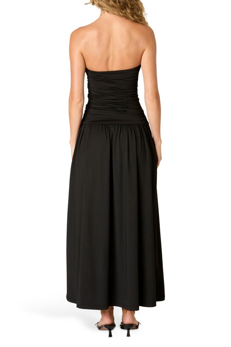 Santal Strapless Dress, Alternate, color, BLACK