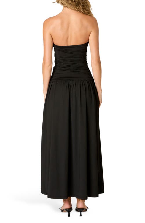 Nia Santal Slinky Bandeau Midaxi Dress In Black
