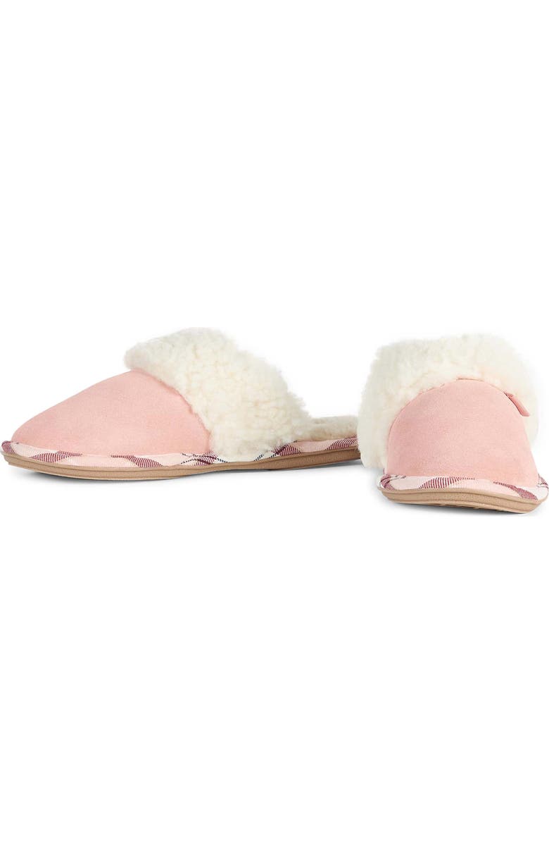 Barbour Lydia Faux Fur Slipper, Alternate, color, Pink Suede