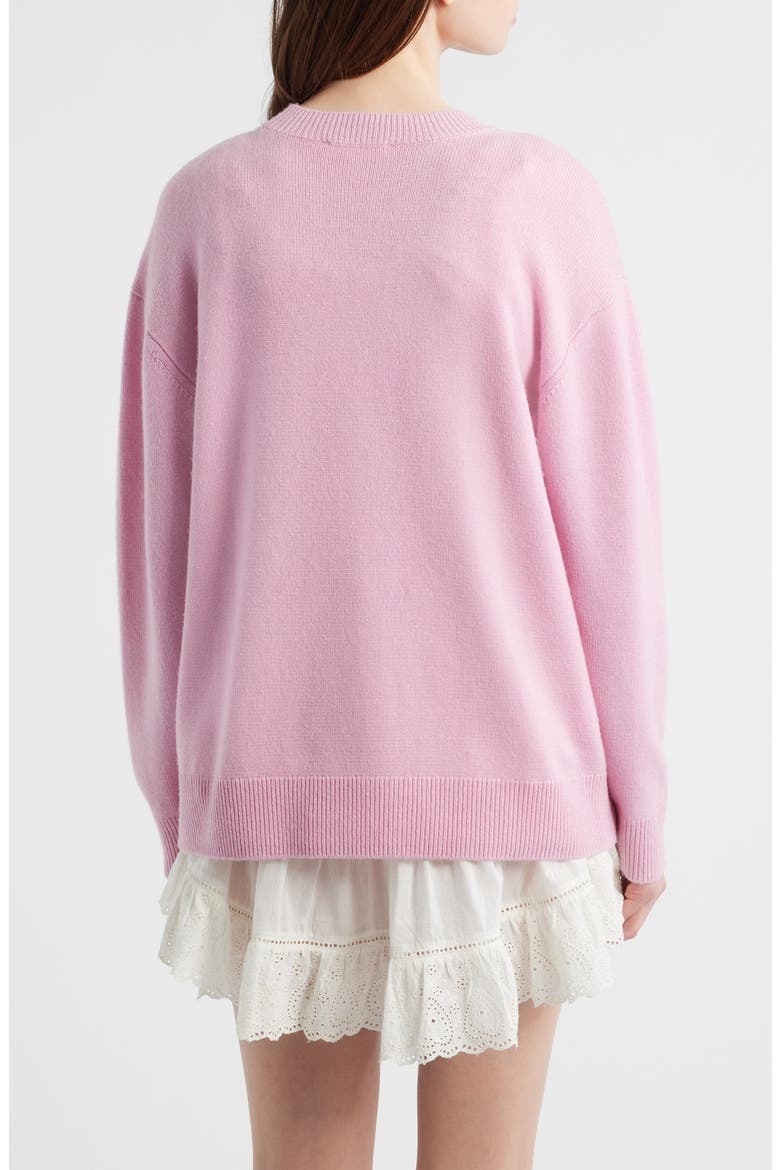 Juna Heart Bow Wool & Cashmere Sweater, Alternate, color, GUMBALL