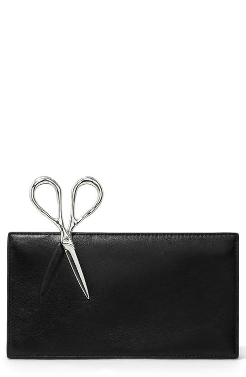 Alexis Bittar The Petite Scissor Leather Clutch In Black