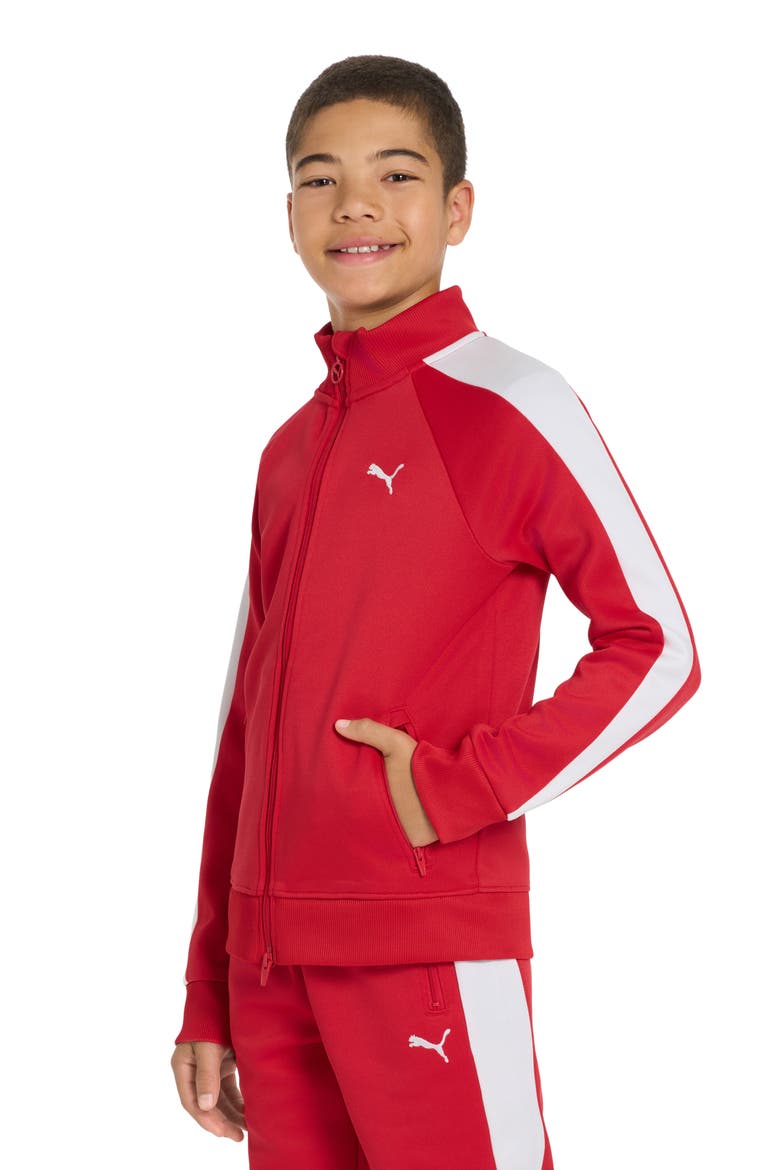 Kids' T7 Foundations Piqué Track Jacket, Alternate, color, MEDIUM RED