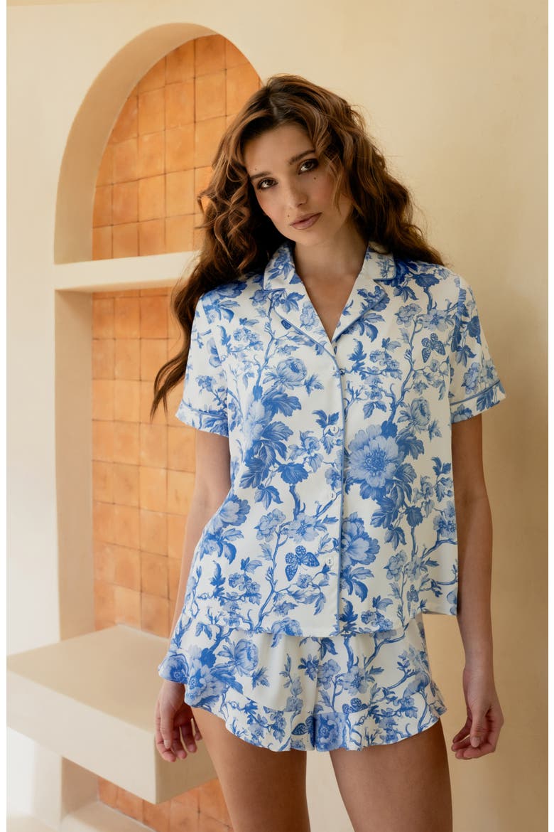 Molleigh Satin Short Pajamas, Alternate, color, IVORY