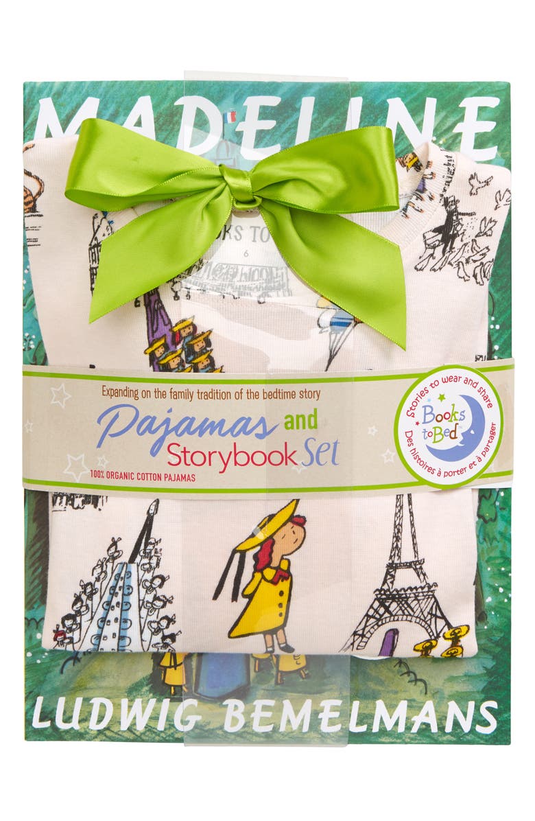 Hatley x Books to Bed Kids' Madeline Book & Fitted Organic Cotton Two-Piece Pajamas, Alternate, color, 