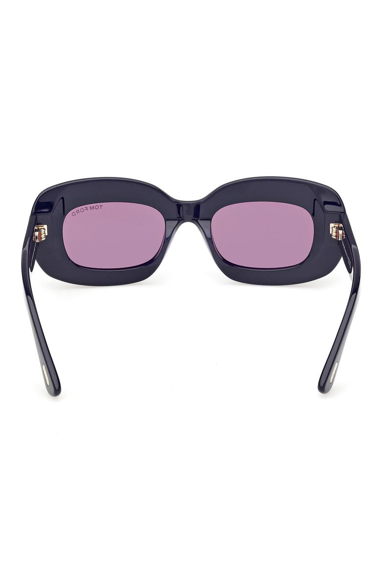 Islay 50mm Small Rectangular Sunglasses, Alternate, color, SHINY NAVY BLUE / PINK LENS