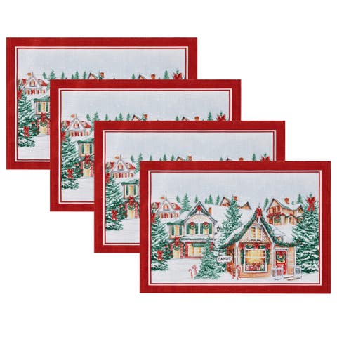 Storybook Christmas Village Holiday Placemat Set Of 4