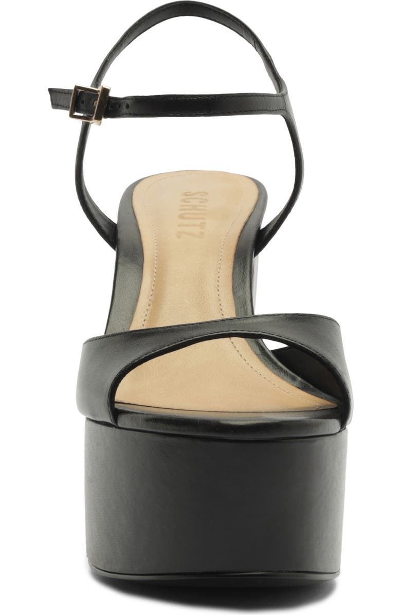 Schutz Lys Ankle Strap Platform Sandal, Alternate, color, Black