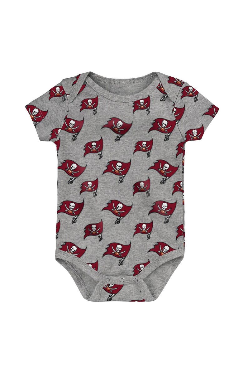 Outerstuff Newborn & Infant Red/Gray Tampa Bay Buccaneers Two-Pack Double Up Bodysuit Set, Alternate, color,