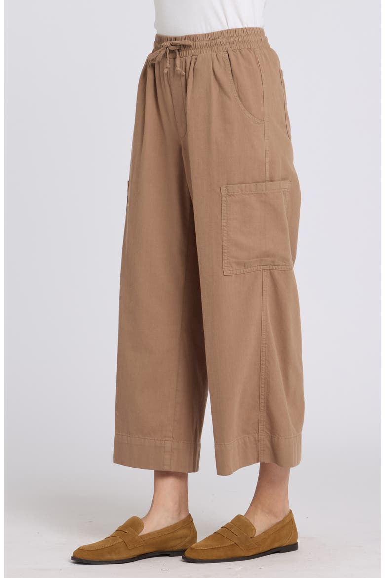 Whitney Crop Wide Leg Drawstring Cargo Pants, Alternate, color, TOASTED COCONUT