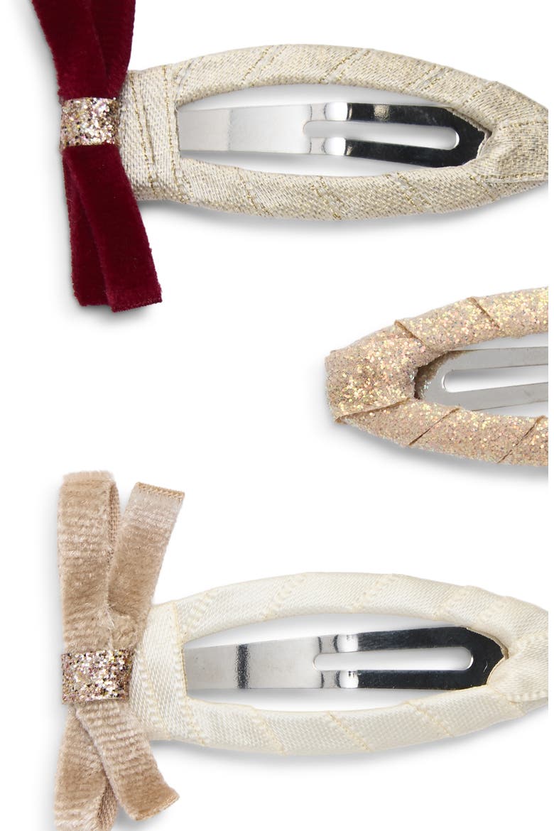 Kids' Skinny Bow Assorted 3-Pack Mini Hair Clips, Alternate, color, PINK