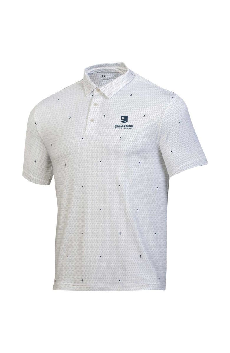 Under Armour Men's Under Armour White Wells Fargo Championship Playoff Pin Flag Polo, Alternate, color, 