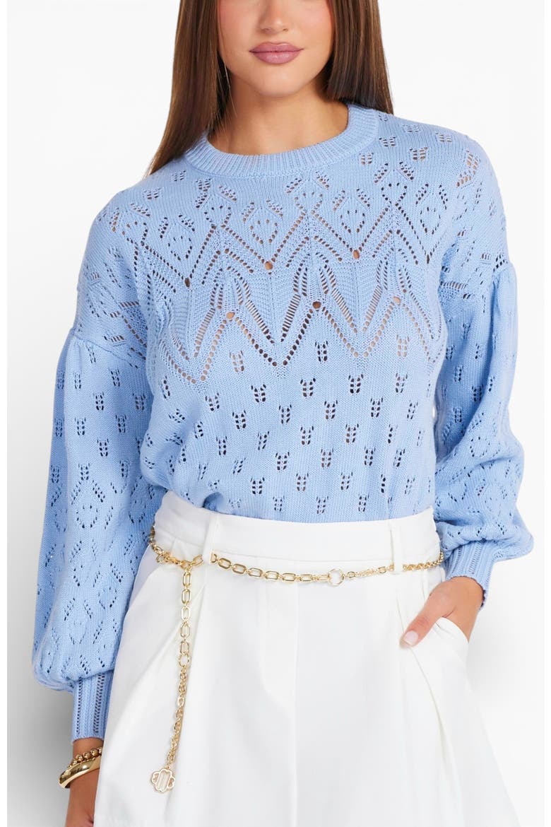 Favorite Pointelle Sweater, Main, color, Sea