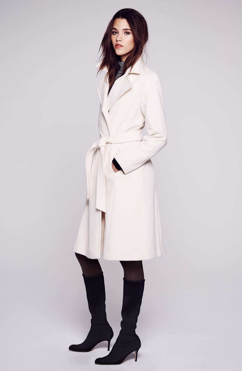 Lauren Ralph Lauren Wool Blend Wrap Coat, Alternate, color, 