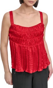 DKNY Crushed Pleats Sleeveless Top