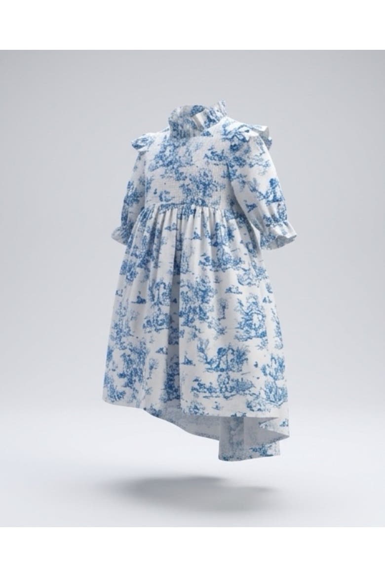 Aoki Blue Toile Dress, Alternate, color, Blue Toile