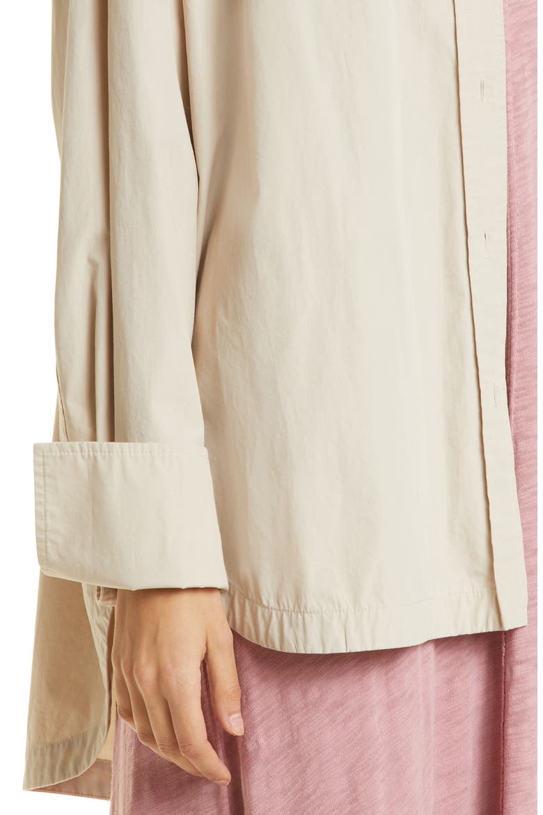 Cotton Poplin Button-Up Shirt, Alternate, color, LINEN