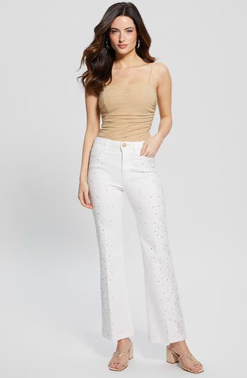 GUESS 1981 Kick Flare Rhinestone Jeans | Nordstrom