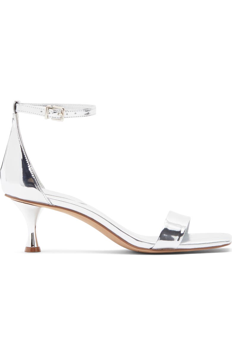 Vince Camuto Vinkely Square Toe Kitten Heel Sandal, Alternate, color, Silver Patent