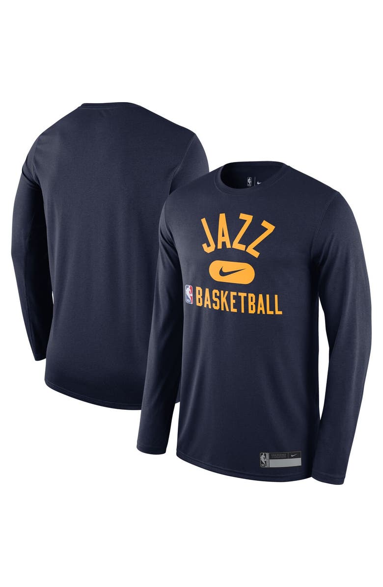 Nike Men's Nike Navy Utah Jazz 2021/22 On-Court Practice Legend Performance Long Sleeve T-Shirt, Main, color, 