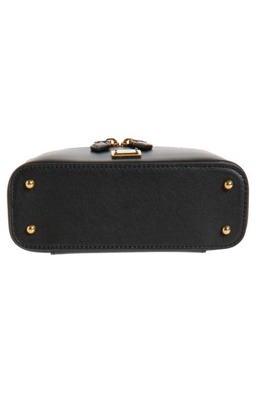 Shop Dolce & Gabbana Dolce&gabbana Sicily Leather Vanity Case Crossbody Bag In 80999 Nero