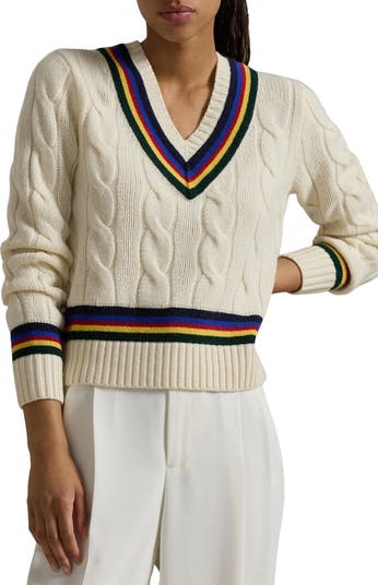 Lauren outlet Ralph Lauren Metallic Striped Cricket Sweater XS