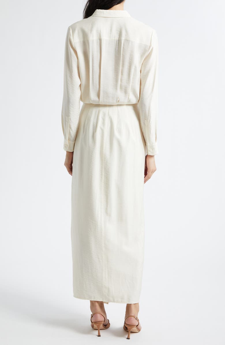 Emporio Armani Long Sleeve Techno Rayon Maxi Dress, Alternate, color, Ivory