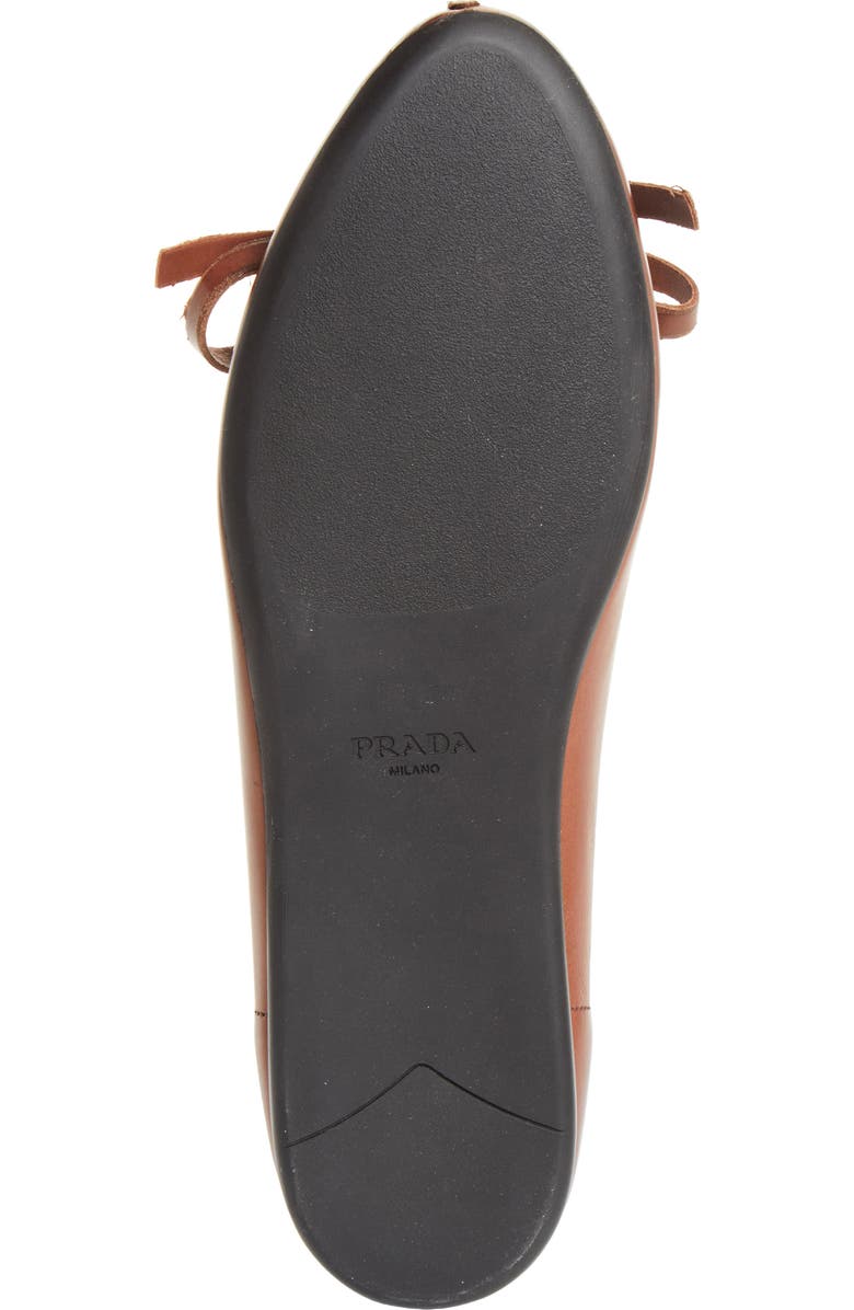 Prada Exposed Seam Ballerina Flat, Alternate, color, Cacao