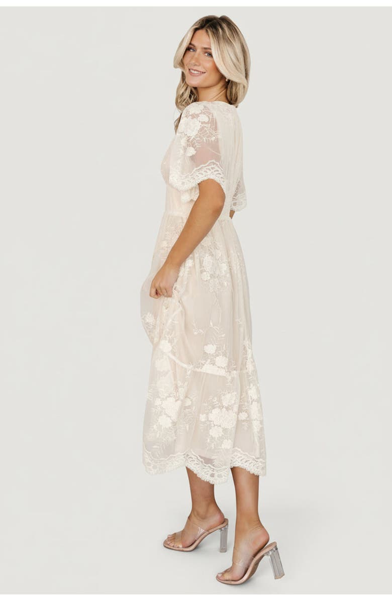 Baltic Børn Clarisa Lace Midi Dress, Alternate, color, Vintage Cream