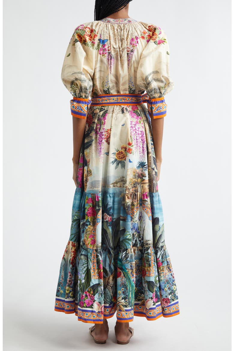 Bodrum Botanicals Print Tiered Maxi Dress, Alternate, color, BODRUM BOTANICALS