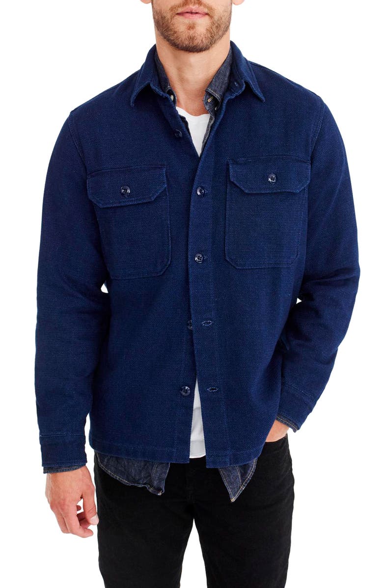 J.Crew Wallace & Barnes Indigo Dobby Shirt, Main, color, 