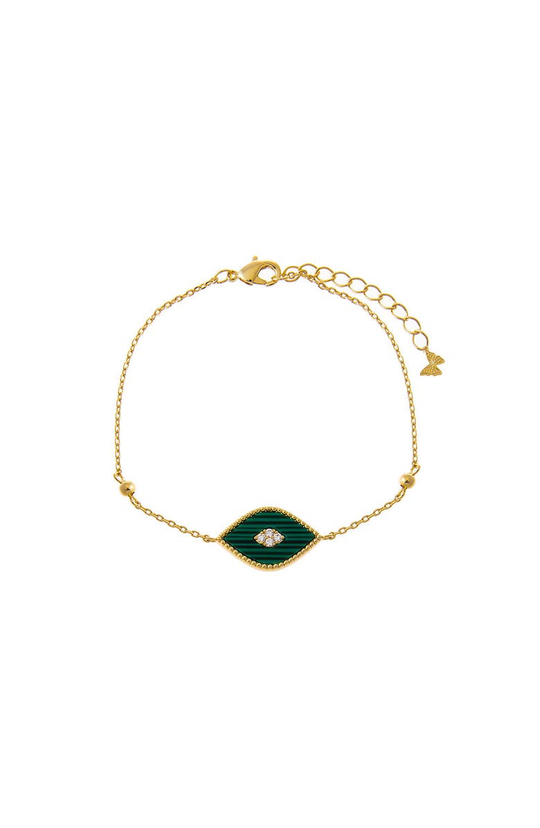 BY ADINA EDEN Evil Eye Colored Stone Charm Bracelet, Main, color, 