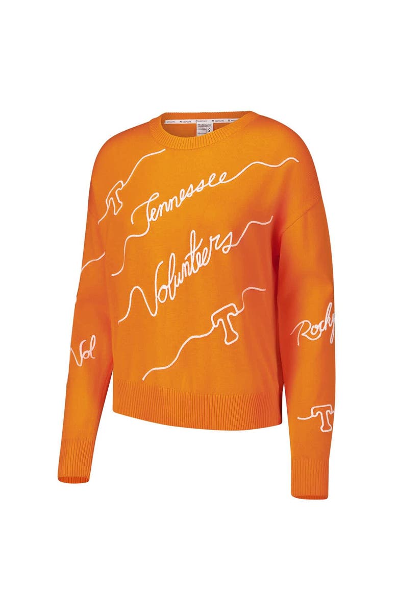 KADYLUXE Women's Tennessee Orange Tennessee Volunteers Love Note Embroidered Sweater, Alternate, color, Tennessee Orange