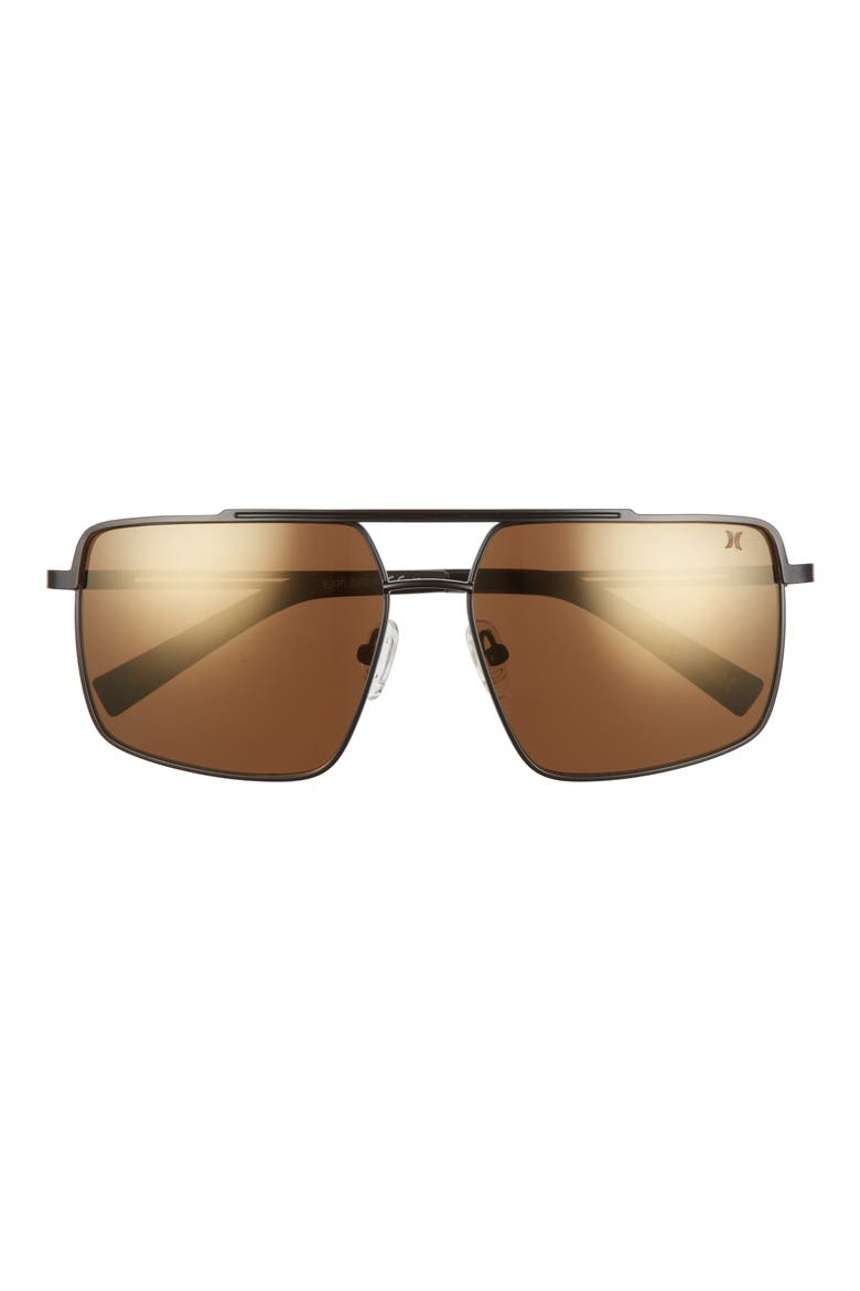 Explorer 58mm Polarized Navigator Sunglasses, Main, color, MATTE BLACK/ BROWN BASE
