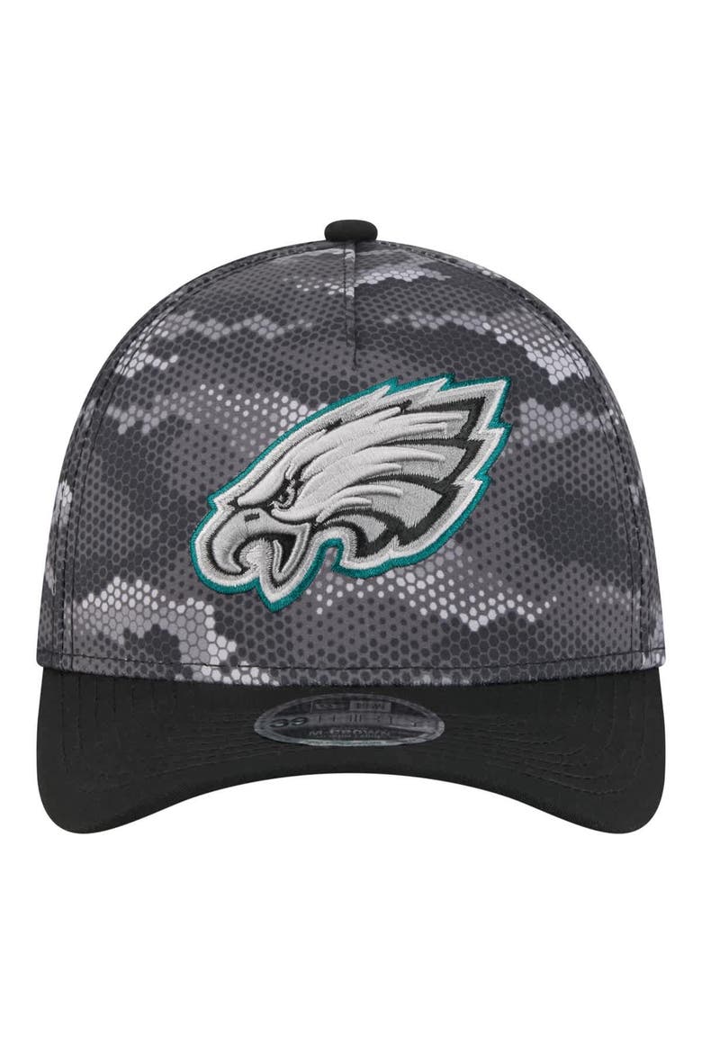 Men's New Era  Black Philadelphia Eagles Camo A-Frame 39THIRTY Flex Hat, Alternate, color, Black