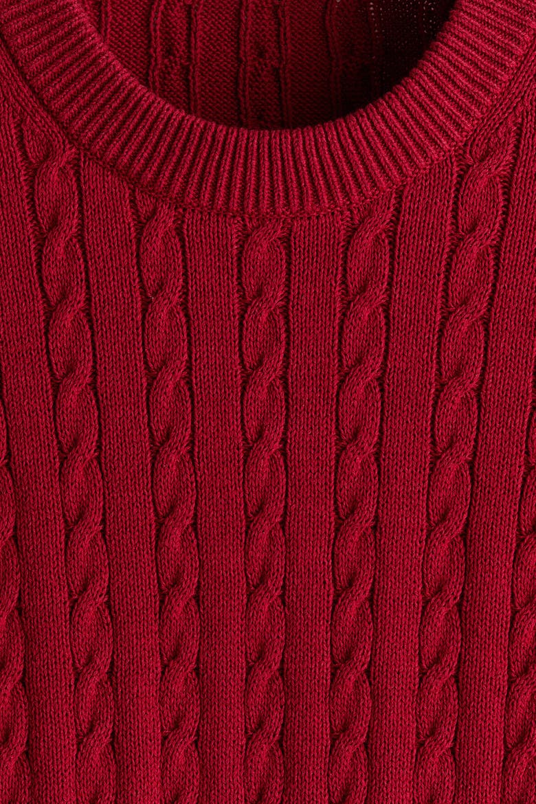 Regular Fit Cable-knit Jumper, Alternate, color, Red