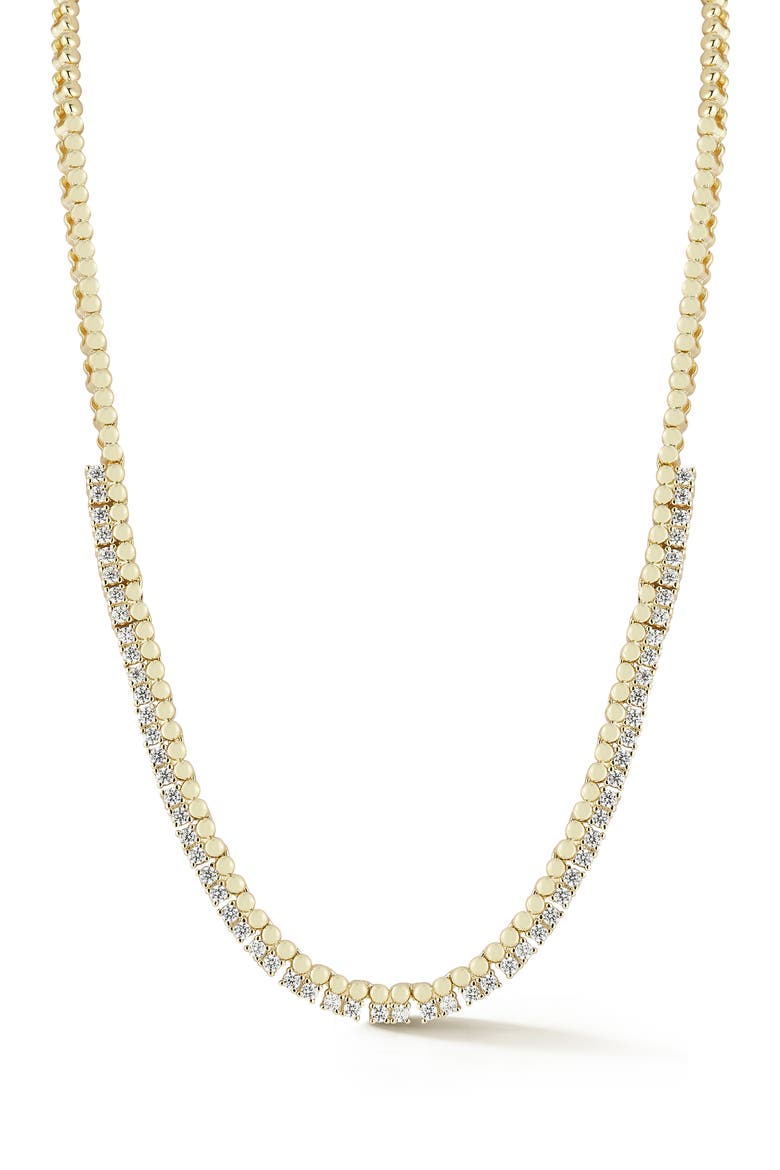 Cubic Zirconia Two-Row Collar Necklace, Main, color, GOLD