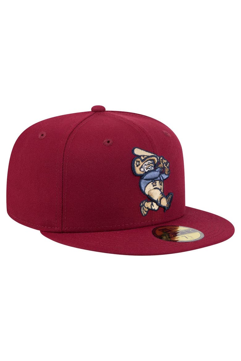 Men's New Era  Burgundy Frisco RoughRiders Authentic Collection 59FIFTY Fitted Hat, Alternate, color, Burgundy