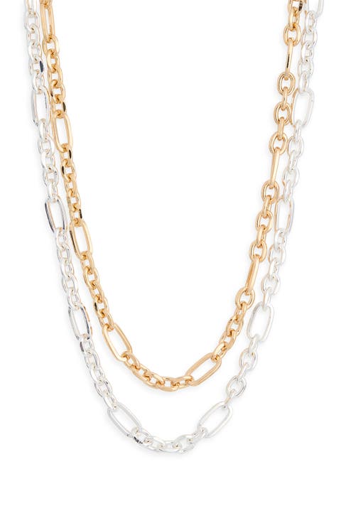 Set of 2 Mixed Metal Chain Link Necklaces