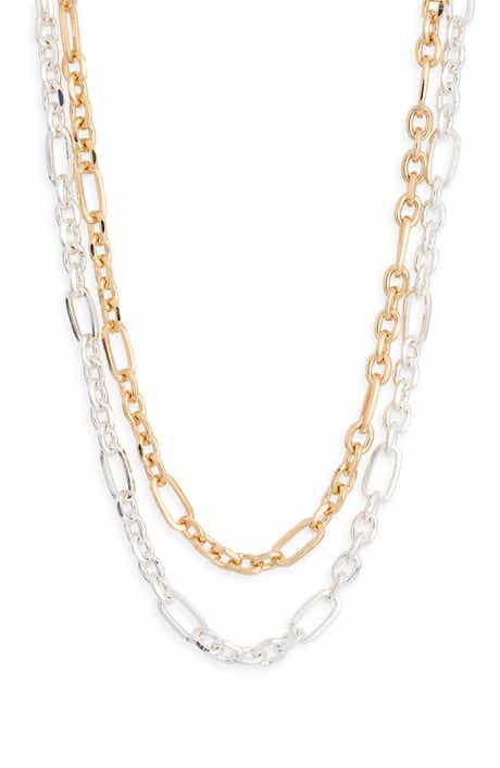 Set of 2 Mixed Metal Chain Link Necklaces
