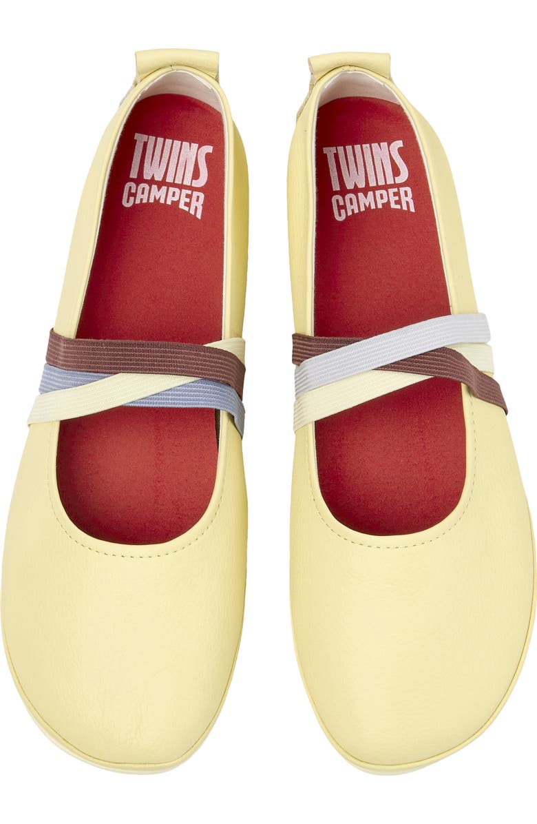Camper Right Nina Twins Mismatch Ballerina Flat, Main, color, Light Pastel Yellow